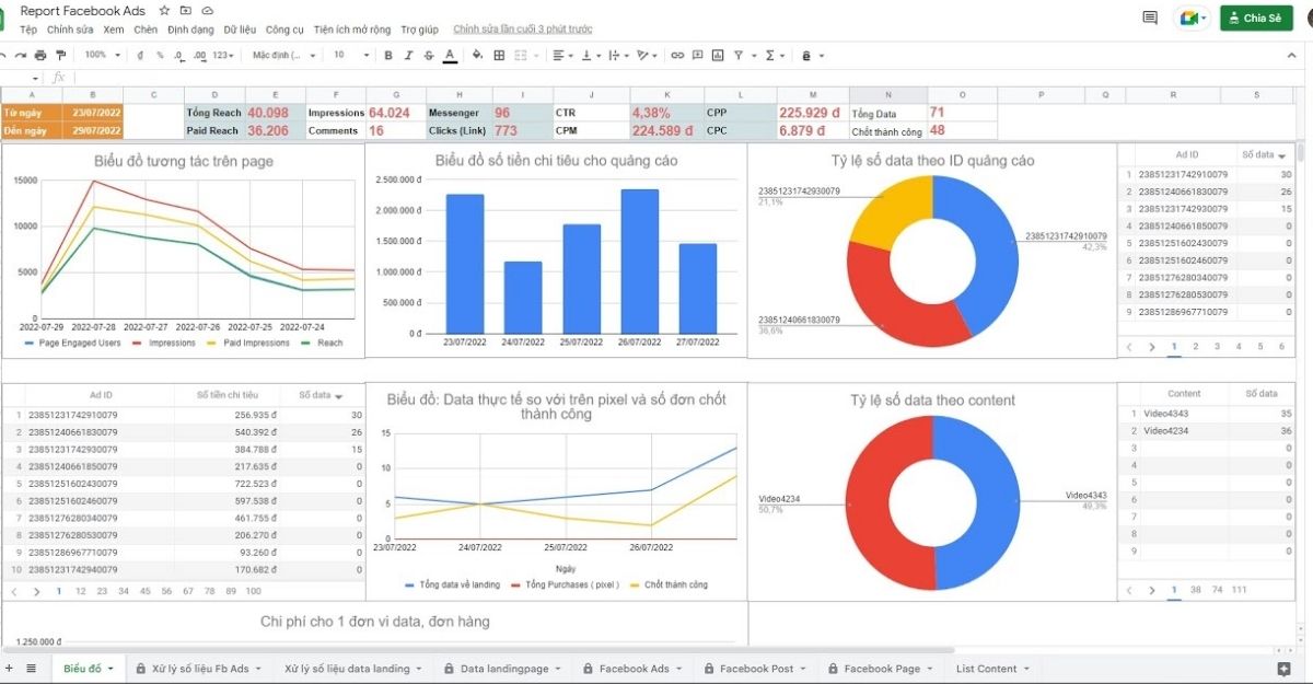 Báo cáo dự án cho khách hàng